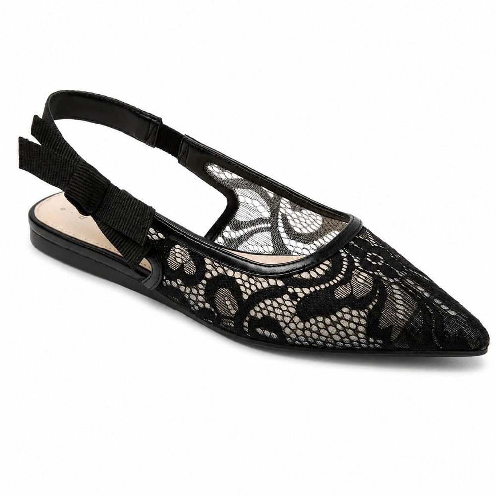 Women's Flats by A New Day London Lace Bow Black Size‎ 8.5 New With Tags